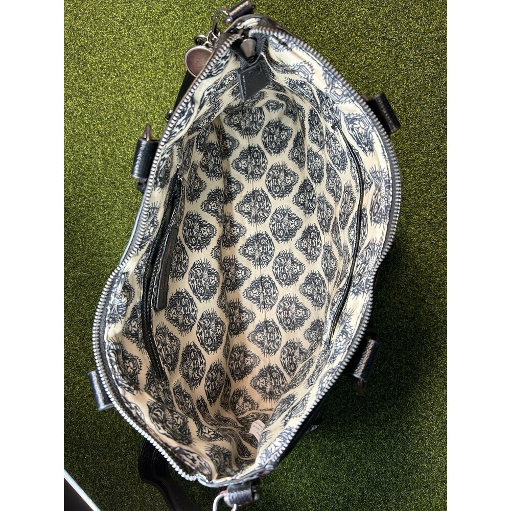 Ed Hardy Pink Leopard Tattoo Skull Rhinestone Satchel Y2K Crossbody Bag EUC!! - Picture 6 of 12